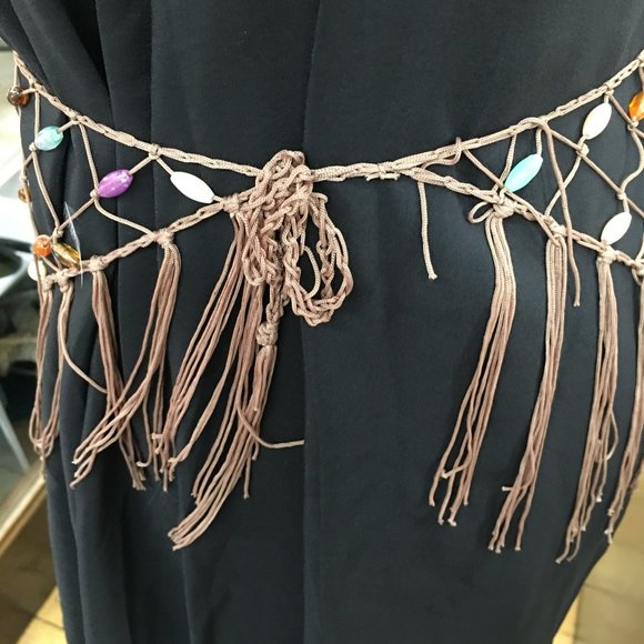 Hand Beaded Hip Scarf - Beach Wrap, Over Jeans Handmade Dr4 - Picture 4 of 7